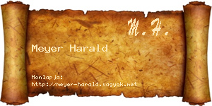 Meyer Harald névjegykártya